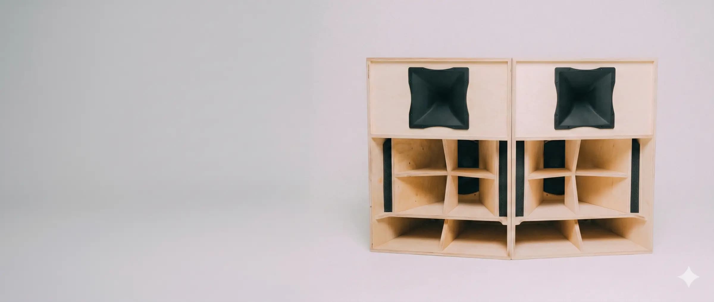 Pair of TMS wooden horn speakers